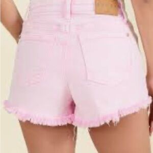 Pink Lily Light Pink Distressed Denim Shorts Size 29